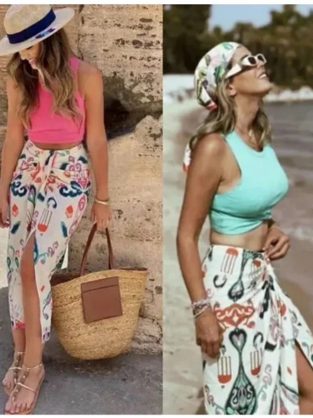 Zara linen midi skirt